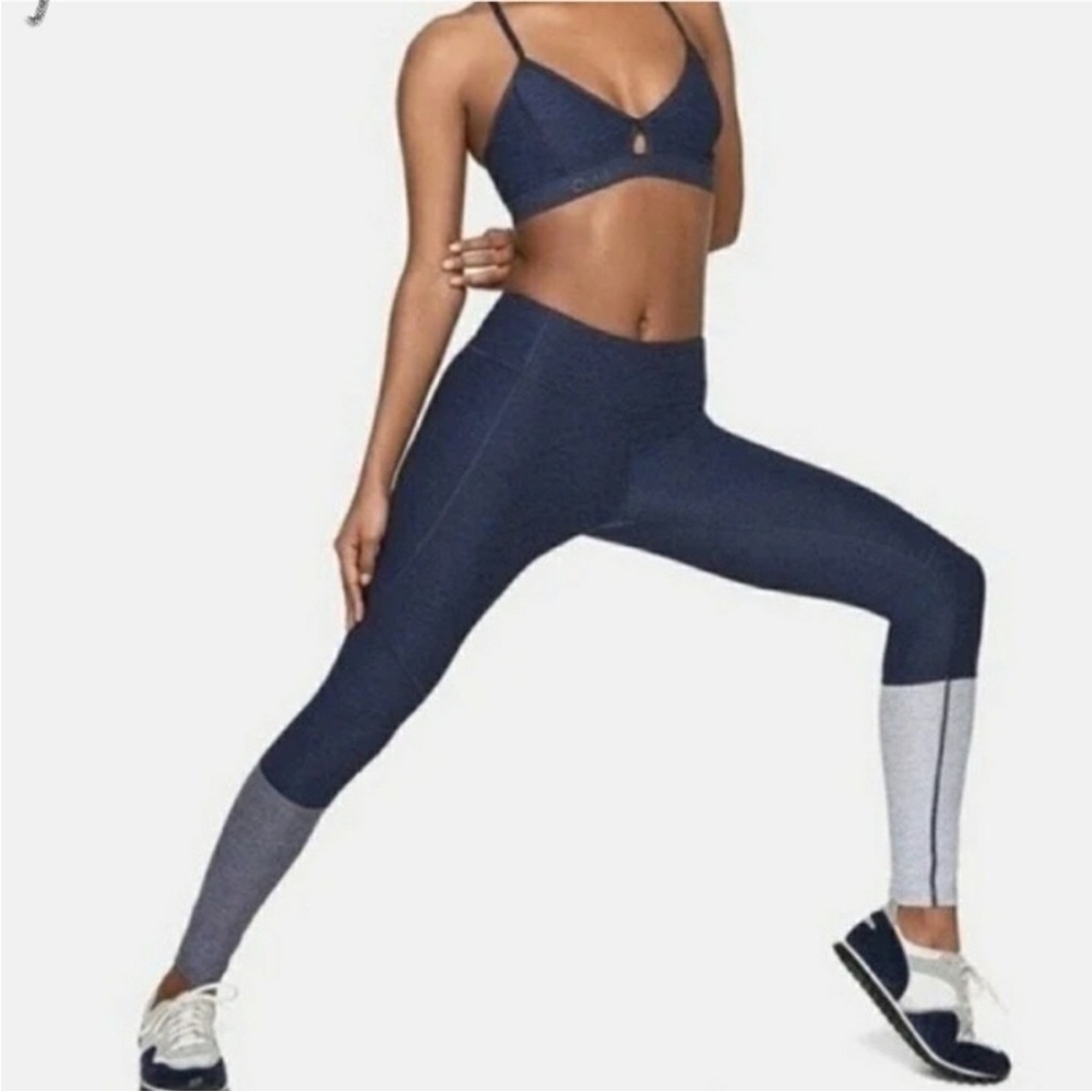 Outdoor Voices Blue and Gray Leggings